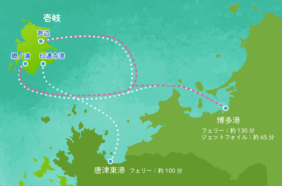 壱岐島へのフェリーは2航路